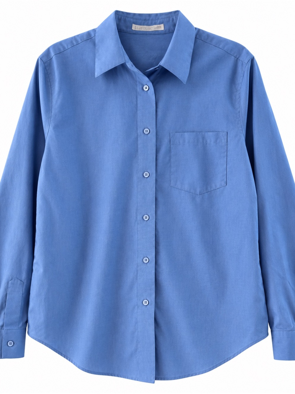 Foxcroft Wrinkle Free Blue Button Down Shirt 16P Cotton Blend